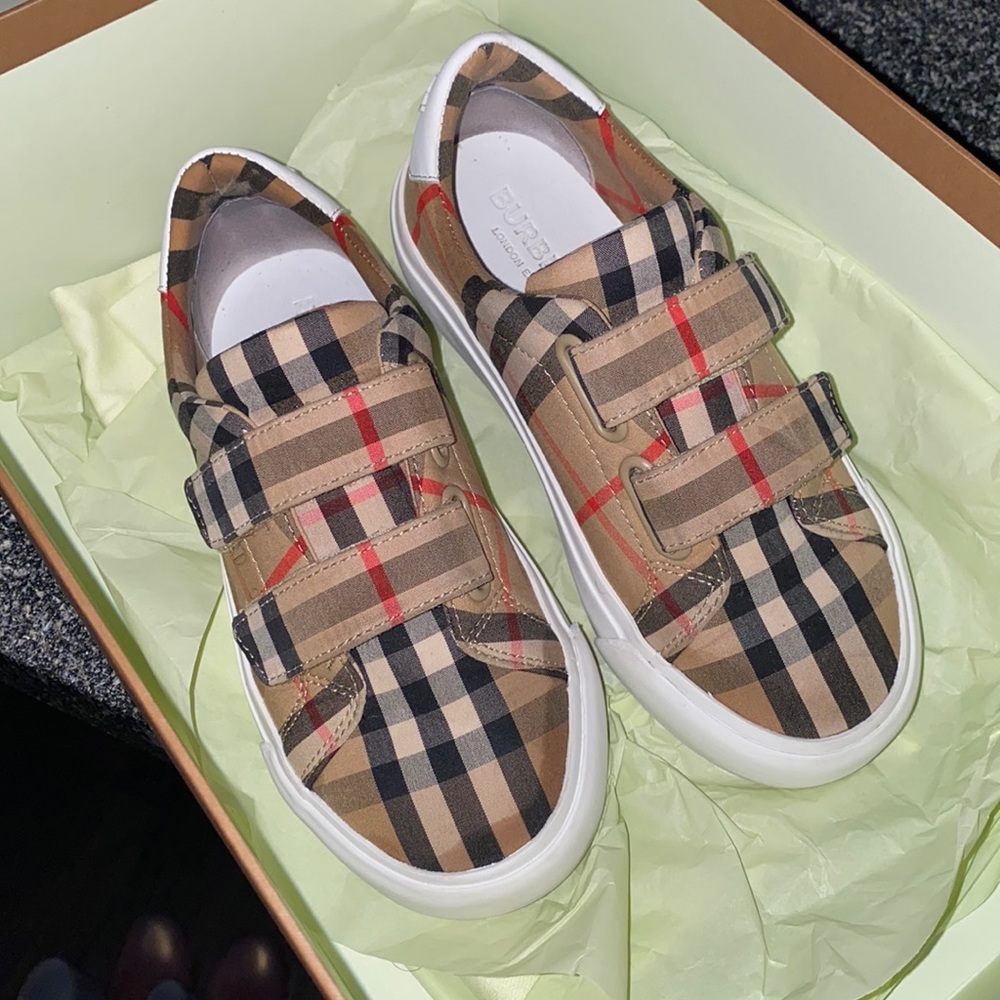 Burberry kids check trainers